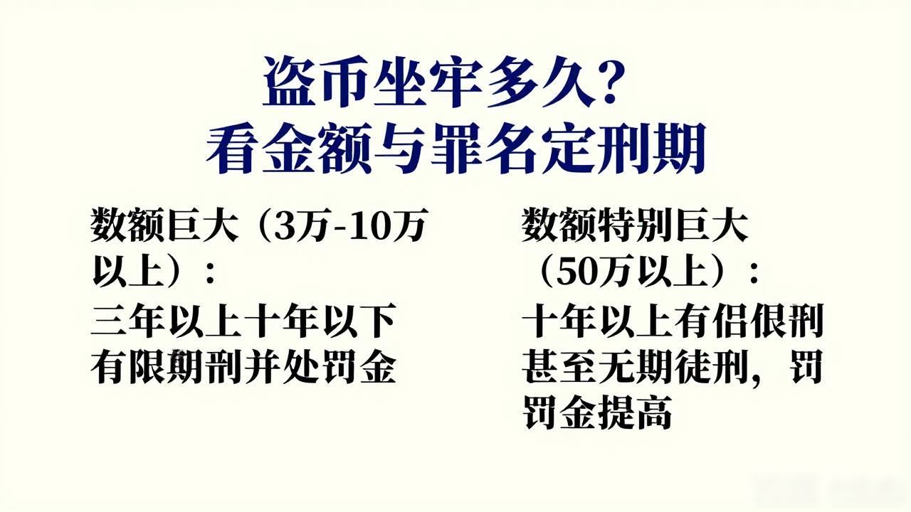 盗币坐牢多久？看金额与罪名定刑期
