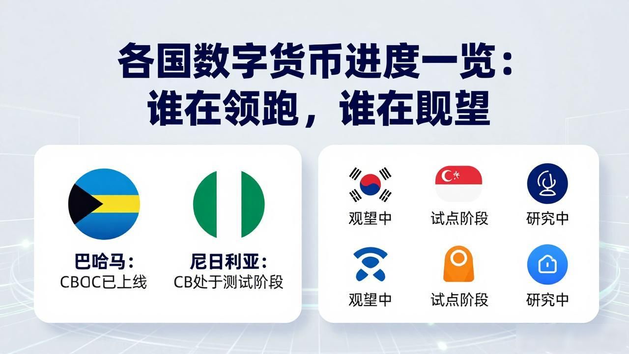 各国数字货币进度一览：谁在领跑，谁在观望